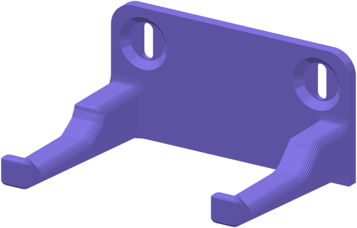 A side-on drill holster with two shaped prongs