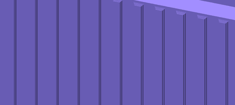 A bin with vertical ribs